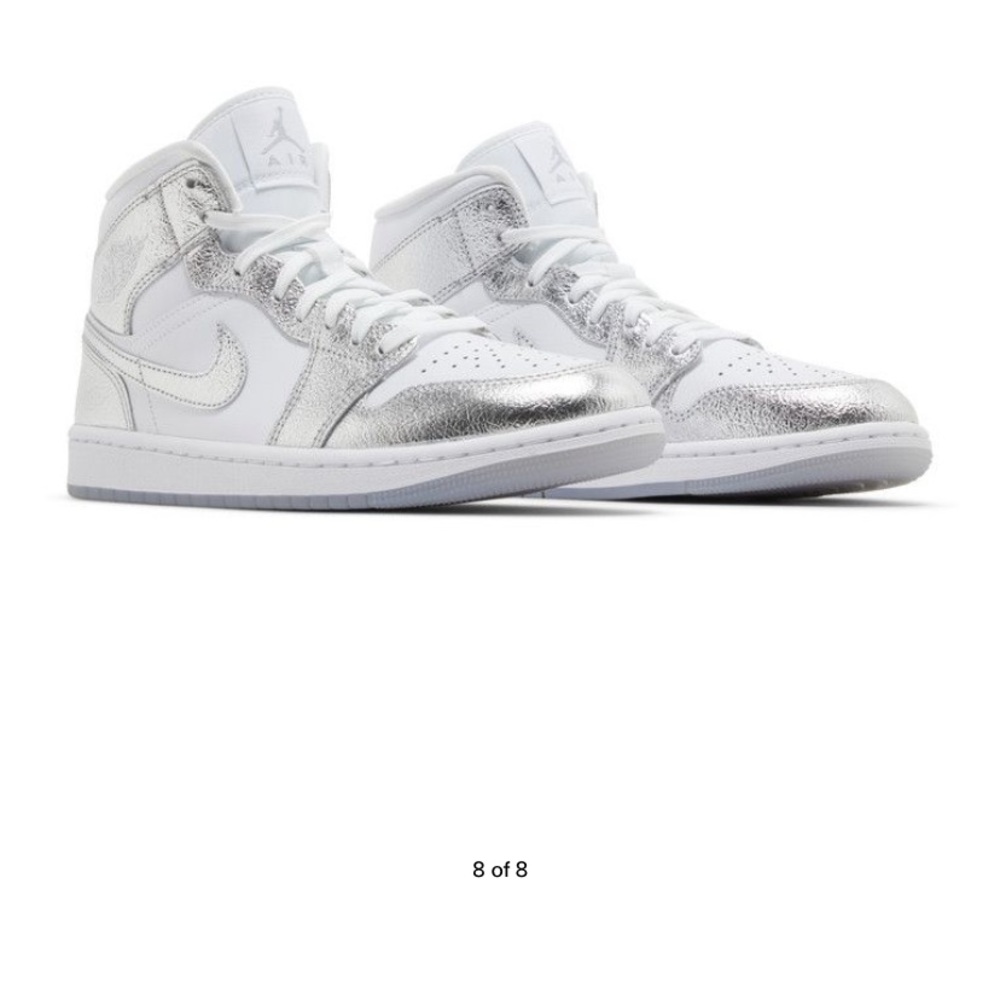 Air Jordan White and Silver Sneakers